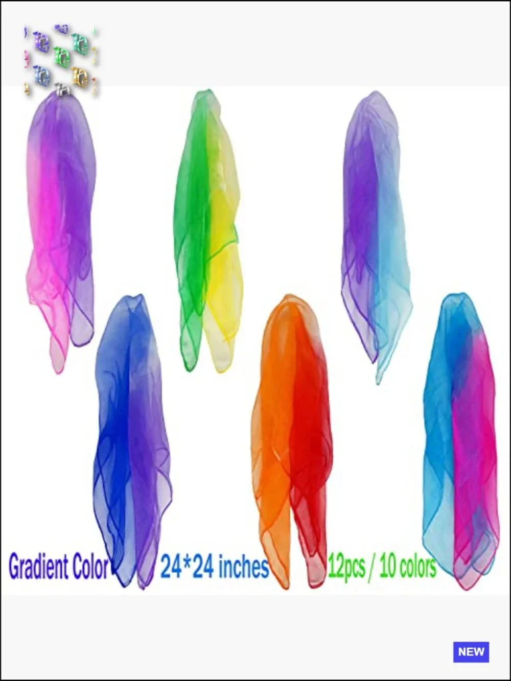 Juggling Scarves for Movement Play Hand-Eye Coordination 12 Pack 24x24